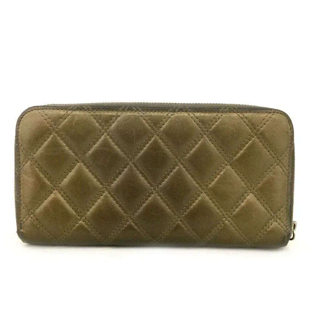 Auth Chanel Quilted Zip Around Long #20343C13 - Picture 4 of 11